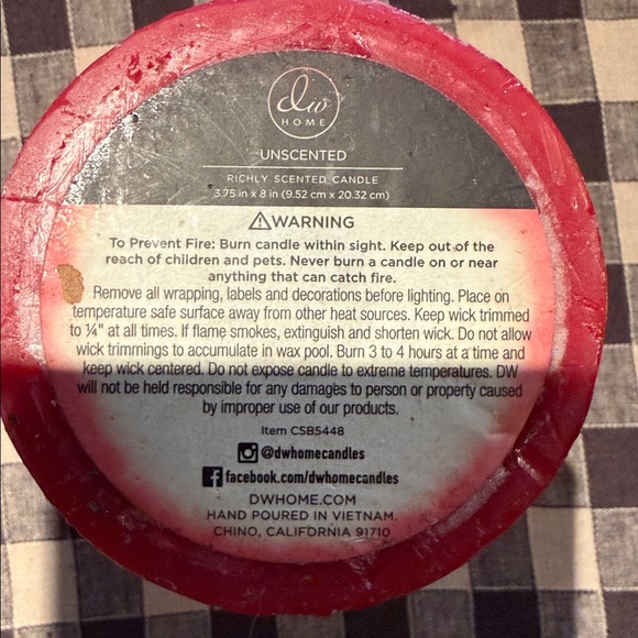 DW HOME CANDLE PILLAR With A Reindeer  SCENTED 3 BY 8 INCH TALL . - Picture 3 of 3